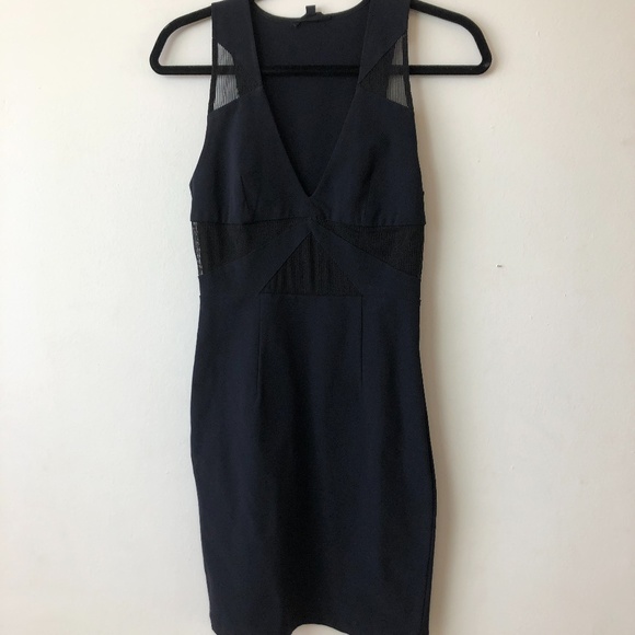 black fitted mid-length dress - Picture 1 of 2